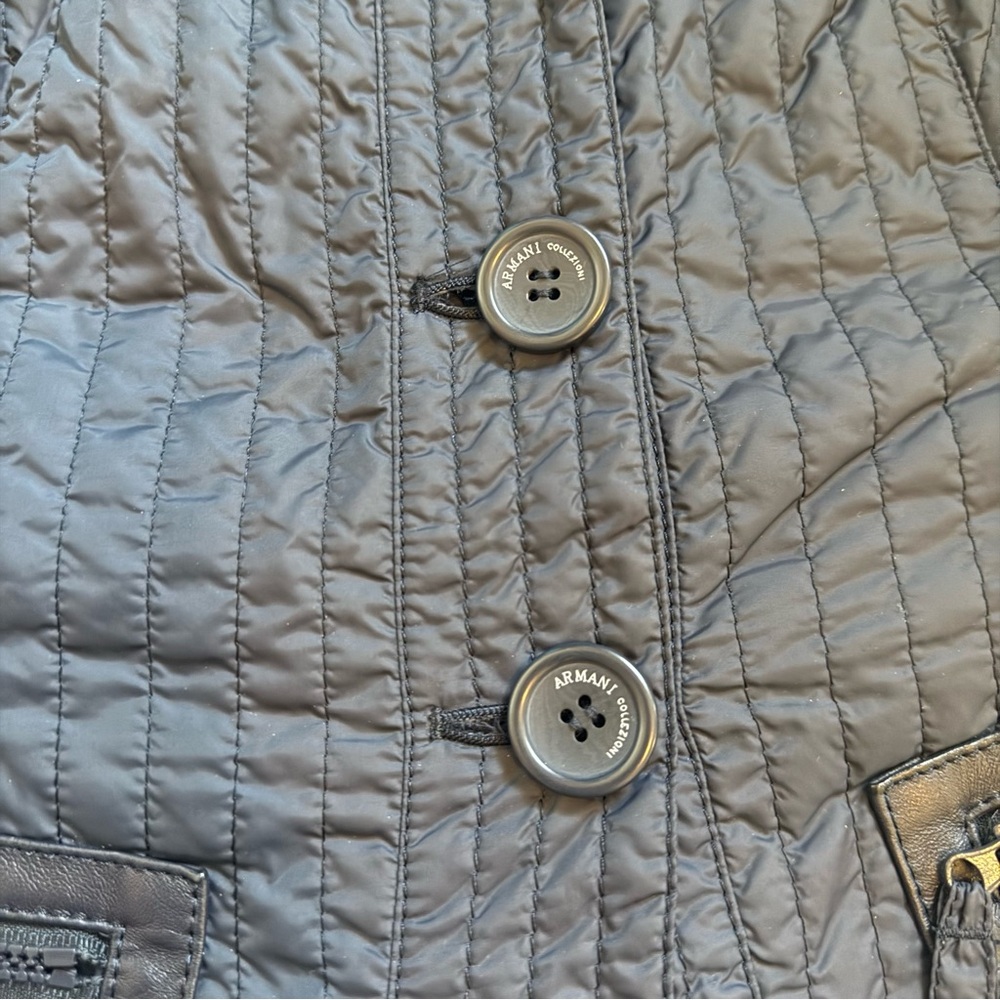 Armani Callezioni Navy Blazer Style Quilted Jacket Womens Size 4 - Picture 10 of 12